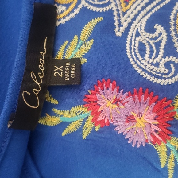 New Boho Chic 2X Embroidered Artisy Gypsy Festival Tunic Top - Picture 7 of 9